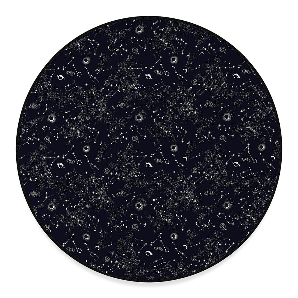 Constellation Space Pattern Print Round Floor Mat