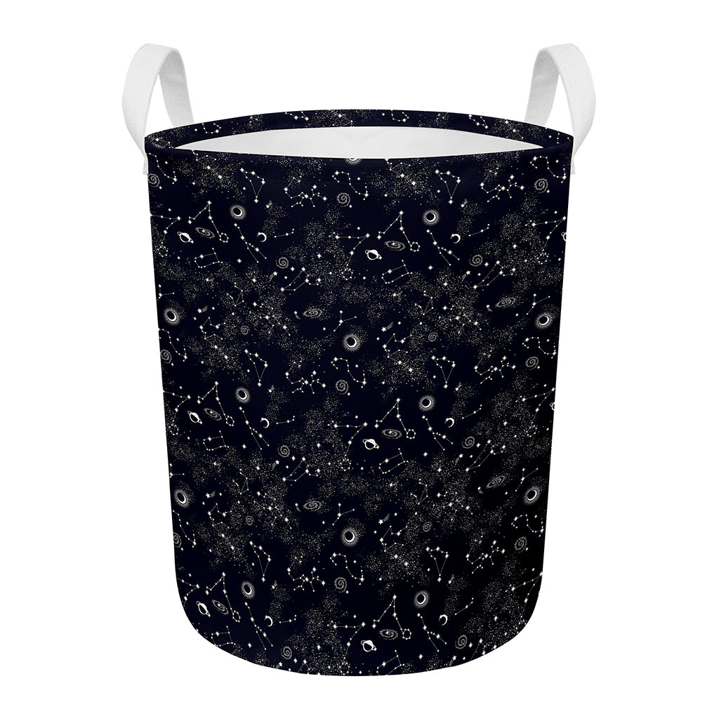 Constellation Space Pattern Print Round Laundry Basket