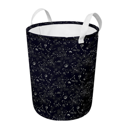 Constellation Space Pattern Print Round Laundry Basket