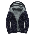 Constellation Space Pattern Print Sherpa Lined Zip Up Hoodie