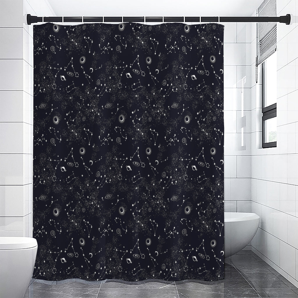 Constellation Space Pattern Print Shower Curtain