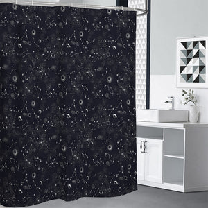 Constellation Space Pattern Print Shower Curtain