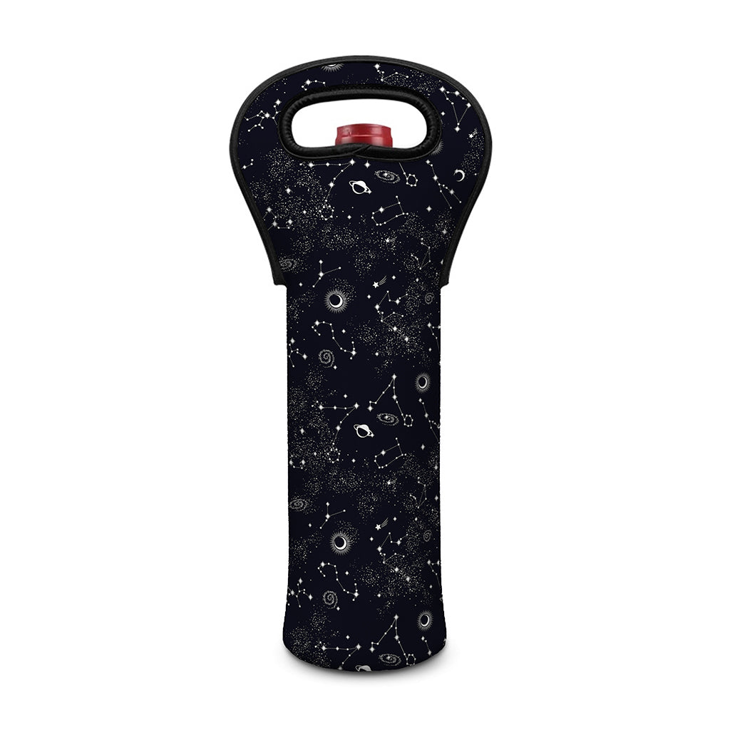 Constellation Space Pattern Print Single Neoprene Wine Tote