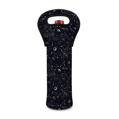 Constellation Space Pattern Print Single Neoprene Wine Tote
