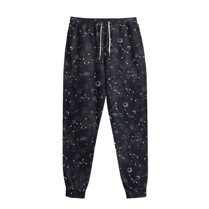 Constellation Space Pattern Print Sweatpants