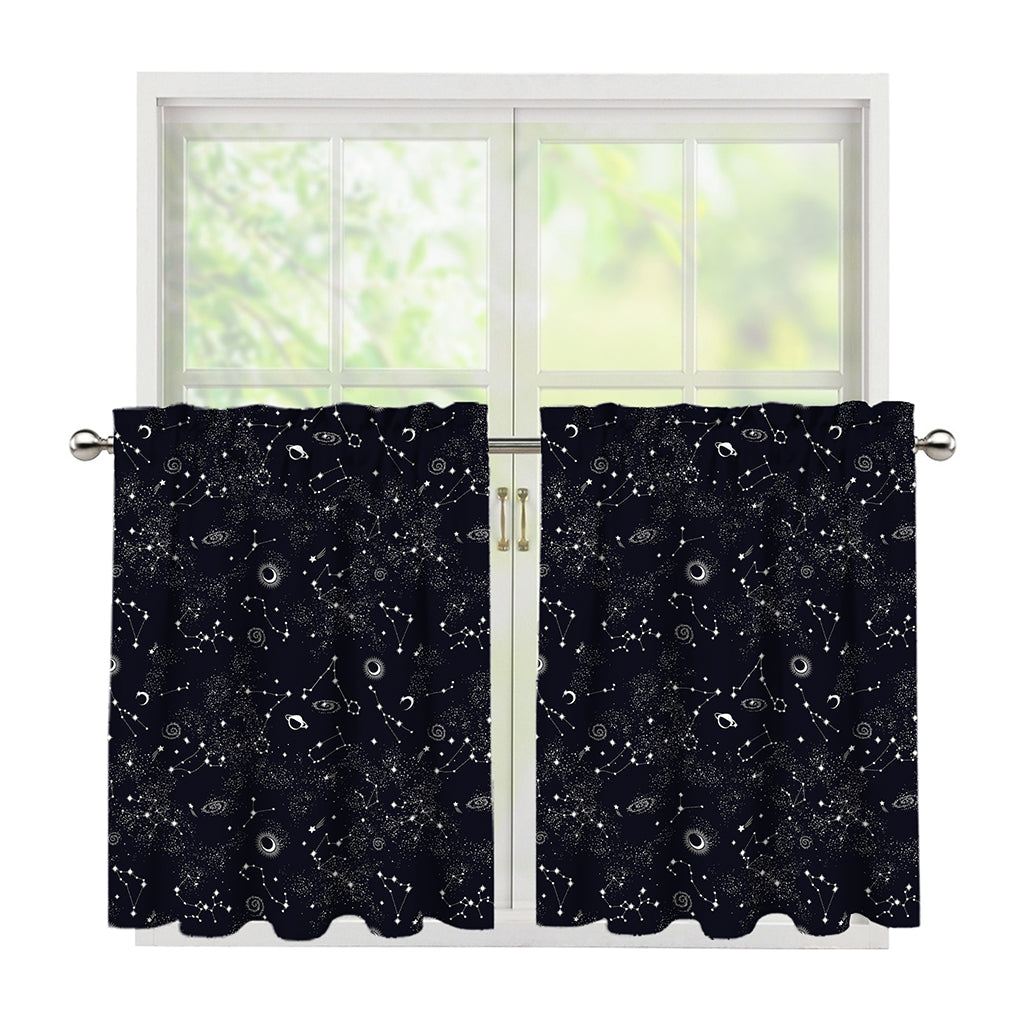 Constellation Space Pattern Print Tier Curtains