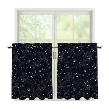 Constellation Space Pattern Print Tier Curtains