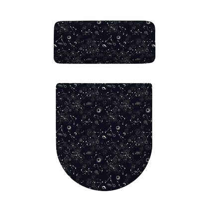 Constellation Space Pattern Print Toilet Lid And Tank Cover Set