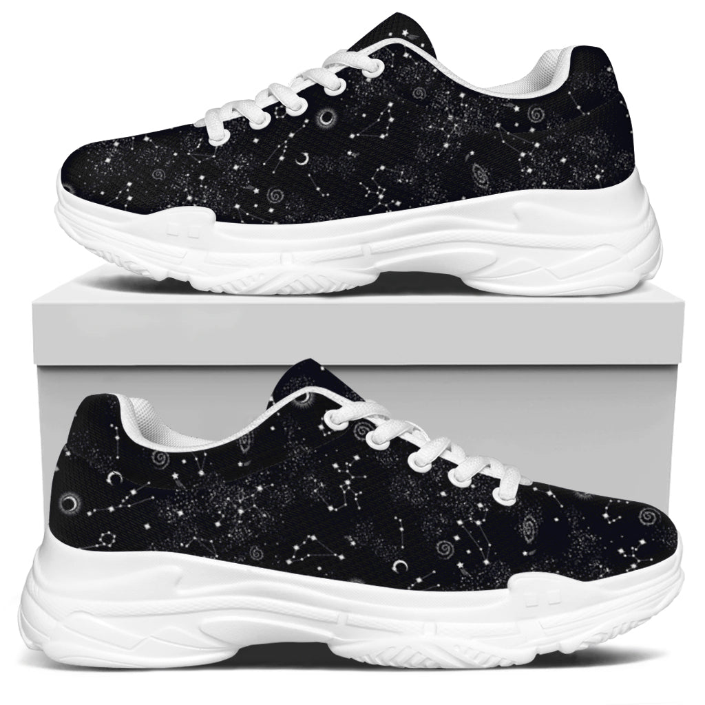 Constellation Space Pattern Print White Chunky Shoes