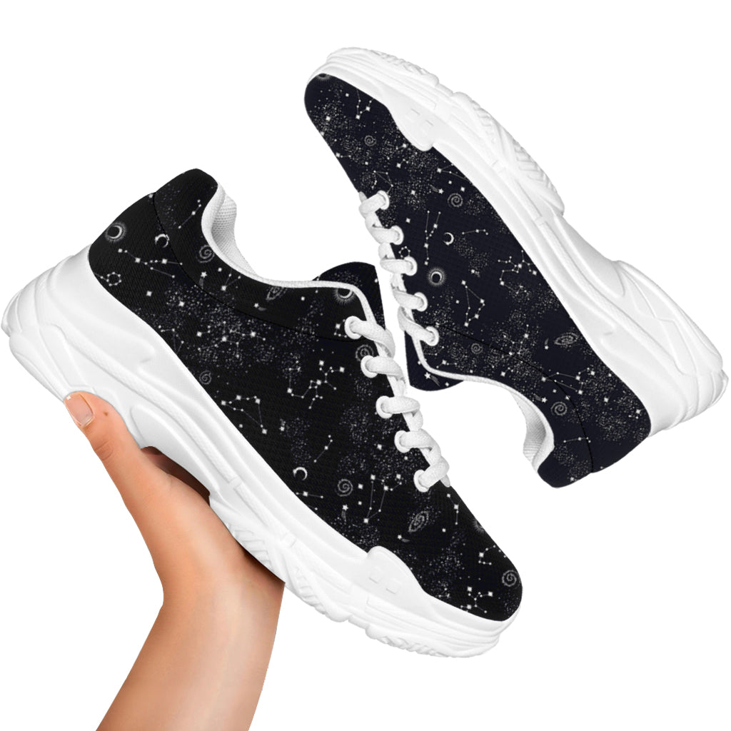 Constellation Space Pattern Print White Chunky Shoes