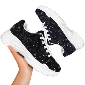 Constellation Space Pattern Print White Chunky Shoes