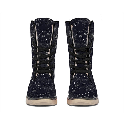 Constellation Space Pattern Print Winter Boots