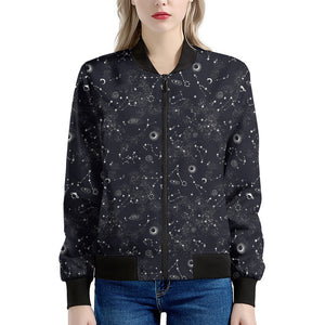 Constellation Space Pattern Print Women's Bomber Jacket