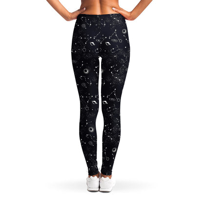 Constellation Space Pattern Print Women's Leggings