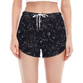 Constellation Space Pattern Print Women's Split Running Shorts
