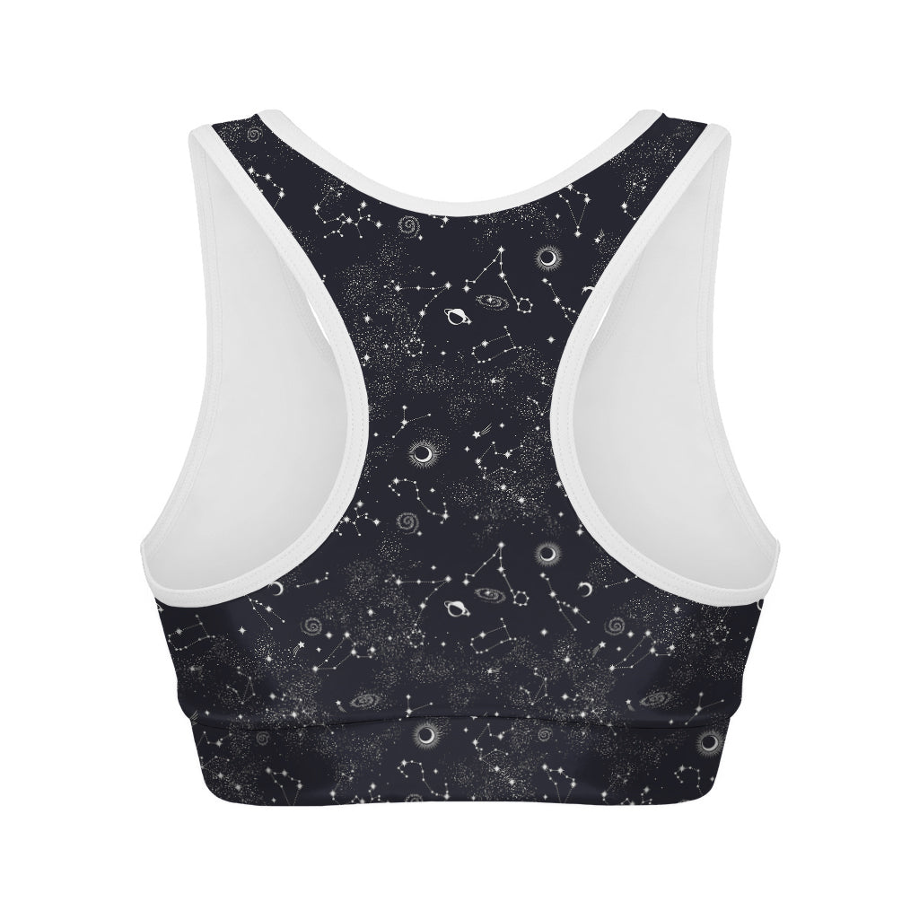 Constellation Space Pattern Print Women's Sports Bra