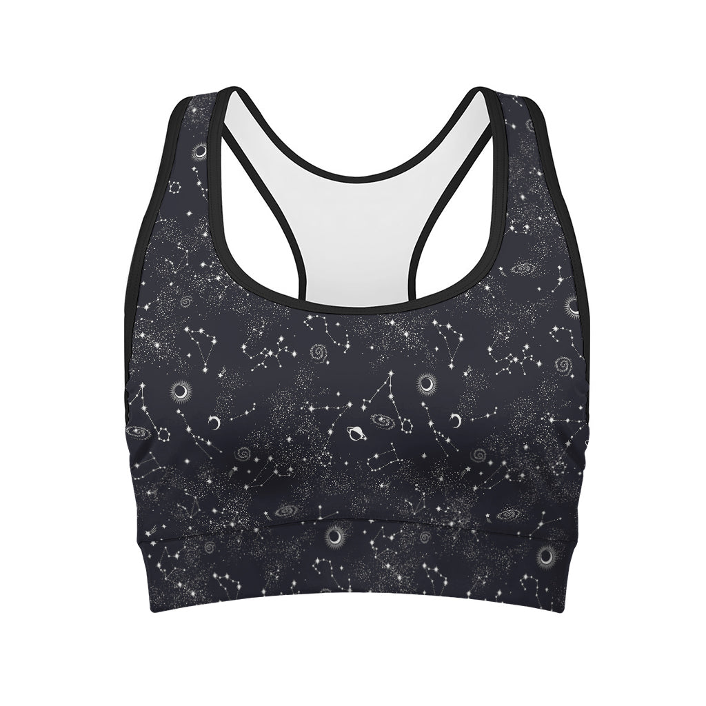 Constellation Space Pattern Print Women's Sports Bra