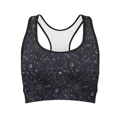 Constellation Space Pattern Print Women's Sports Bra