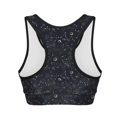 Constellation Space Pattern Print Women's Sports Bra