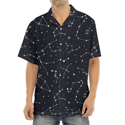Constellation Stars Pattern Print Aloha Shirt