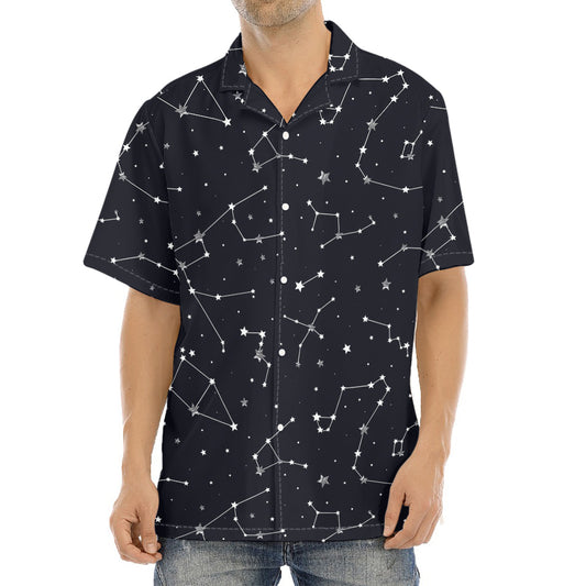 Constellation Stars Pattern Print Aloha Shirt