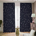 Constellation Stars Pattern Print Dimout Pencil Pleat Curtains