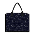 Constellation Stars Pattern Print Canvas Tote Bag