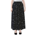 Constellation Stars Pattern Print Chiffon Maxi Skirt