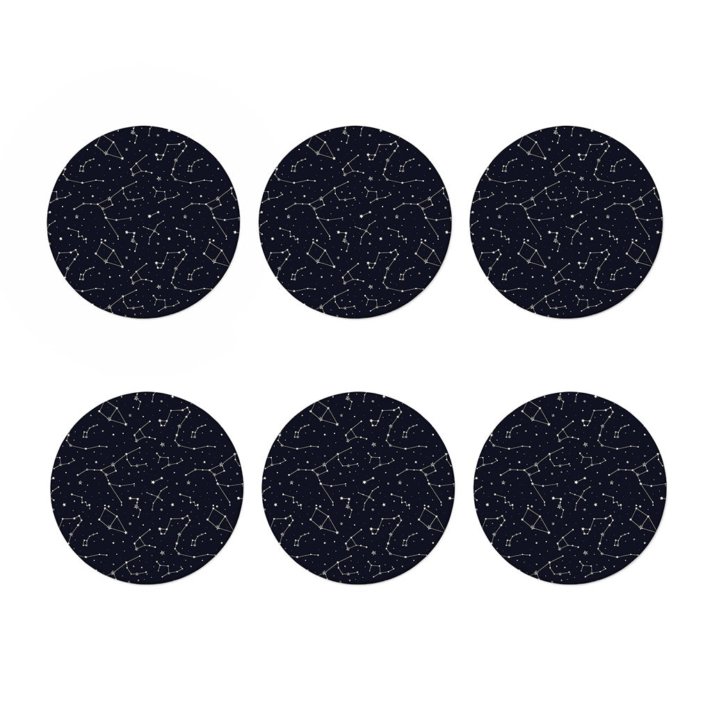 Constellation Stars Pattern Print Coaster Set