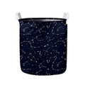 Constellation Stars Pattern Print Collapsible Laundry Basket