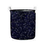 Constellation Stars Pattern Print Collapsible Laundry Basket