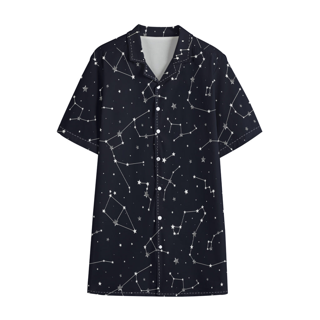 Constellation Stars Pattern Print Cotton Hawaiian Shirt