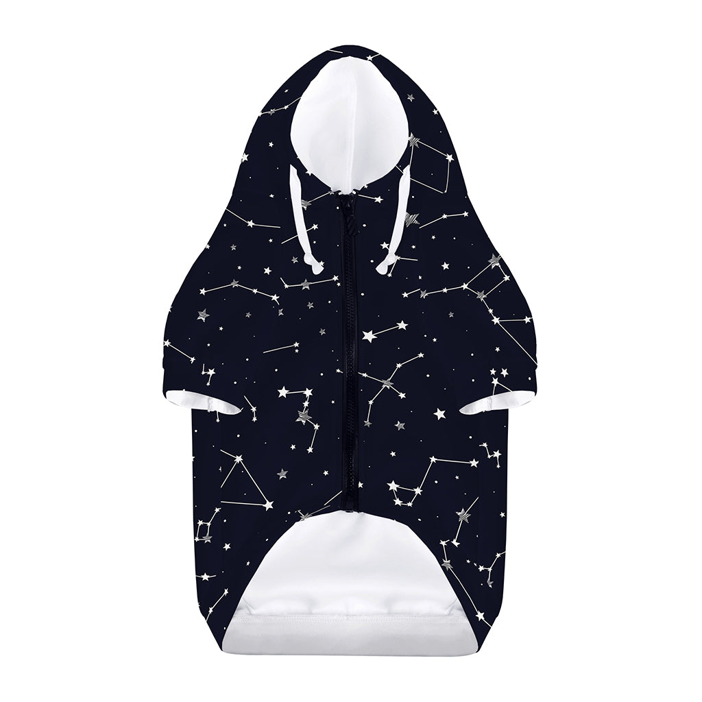 Constellation Stars Pattern Print Dog Zip Up Hoodie