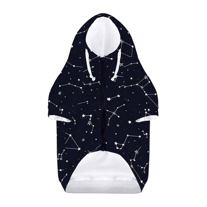 Constellation Stars Pattern Print Dog Zip Up Hoodie