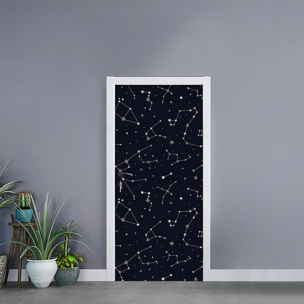 Constellation Stars Pattern Print Door Sticker