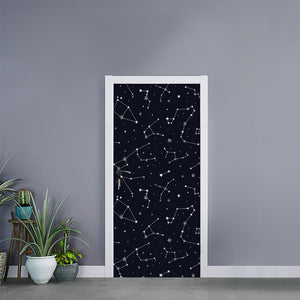 Constellation Stars Pattern Print Door Sticker