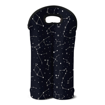 Constellation Stars Pattern Print Double Neoprene Wine Tote