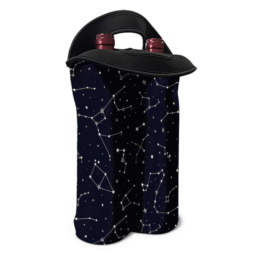 Constellation Stars Pattern Print Double Neoprene Wine Tote