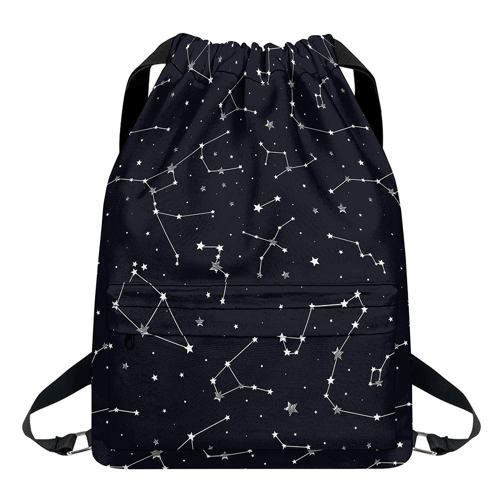 Constellation Stars Pattern Print Drawstring Backpack