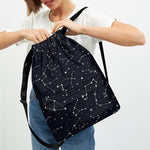 Constellation Stars Pattern Print Drawstring Backpack