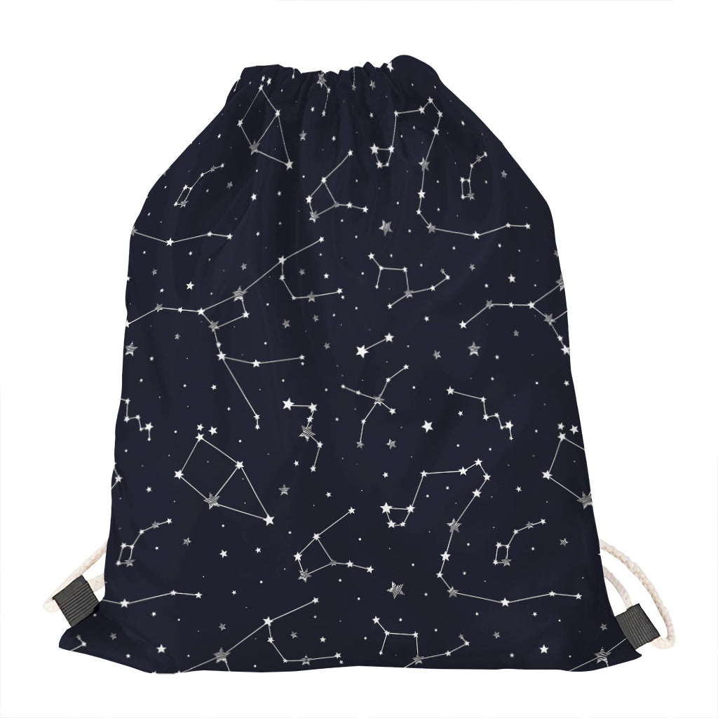 Constellation Stars Pattern Print Drawstring Bag