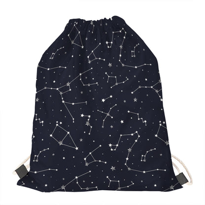 Constellation Stars Pattern Print Drawstring Bag