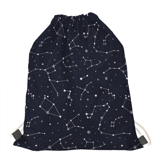 Constellation Stars Pattern Print Drawstring Bag