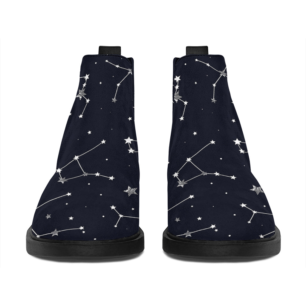 Constellation Stars Pattern Print Flat Ankle Boots