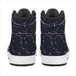 Constellation Stars Pattern Print High Top Leather Sneakers