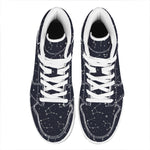 Constellation Stars Pattern Print High Top Leather Sneakers