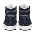Constellation Stars Pattern Print High Top Leather Sneakers