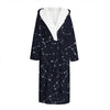 Constellation Stars Pattern Print Hooded Bathrobe