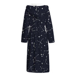 Constellation Stars Pattern Print Hooded Bathrobe