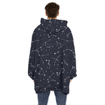 Constellation Stars Pattern Print Hoodie Blanket